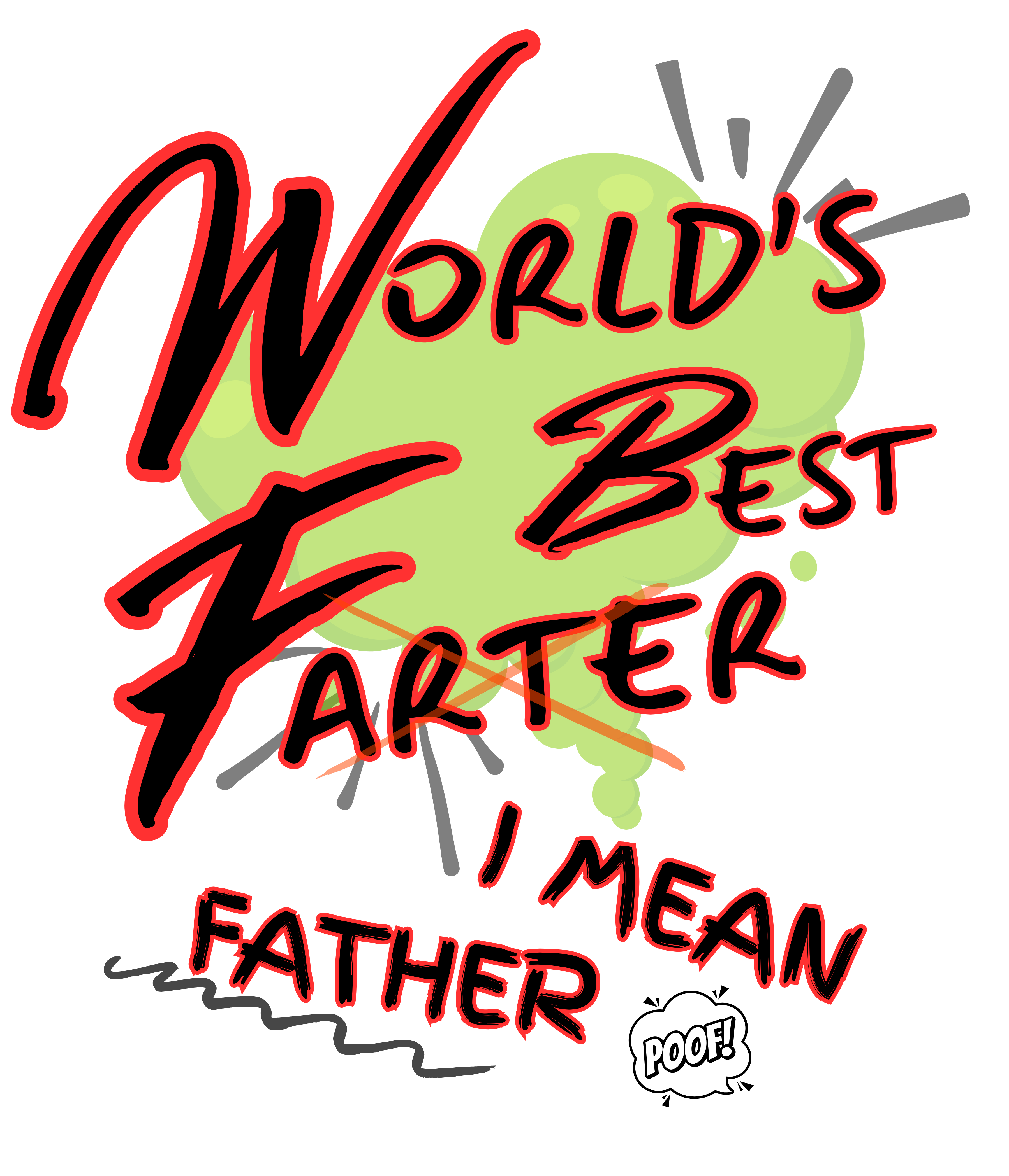 Dad holding his stomach and laughing while wearing “World’s Best Farter” shirt