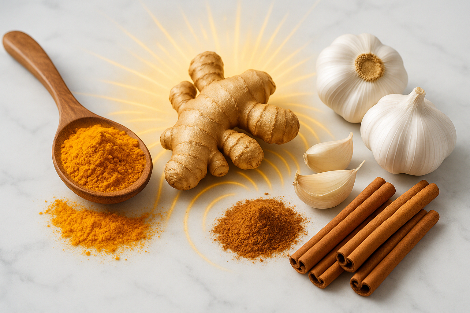 Canvas tote bag featuring colorful illustrated metabolic wellness spices including cinnamon, turmeric, and ginger, with sturdy cotton straps.