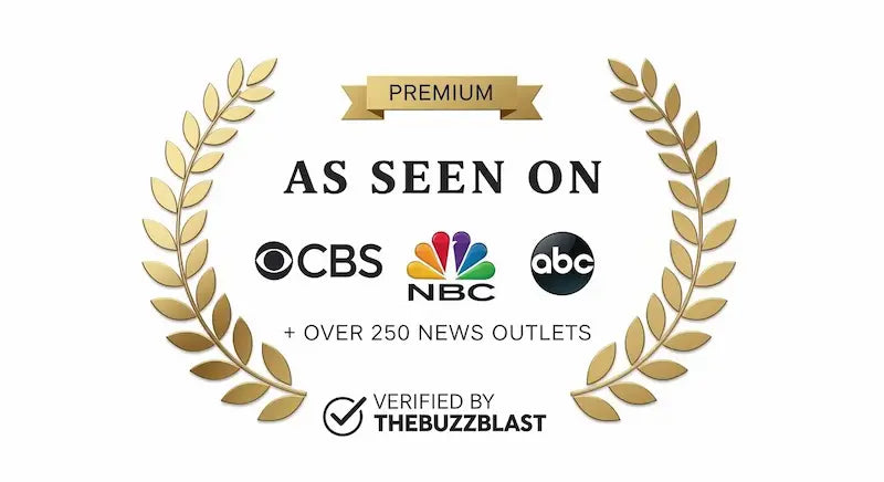 “As Seen On CBS, NBC, ABC, and 250+ news outlets verified by TheBuzzBlast.”