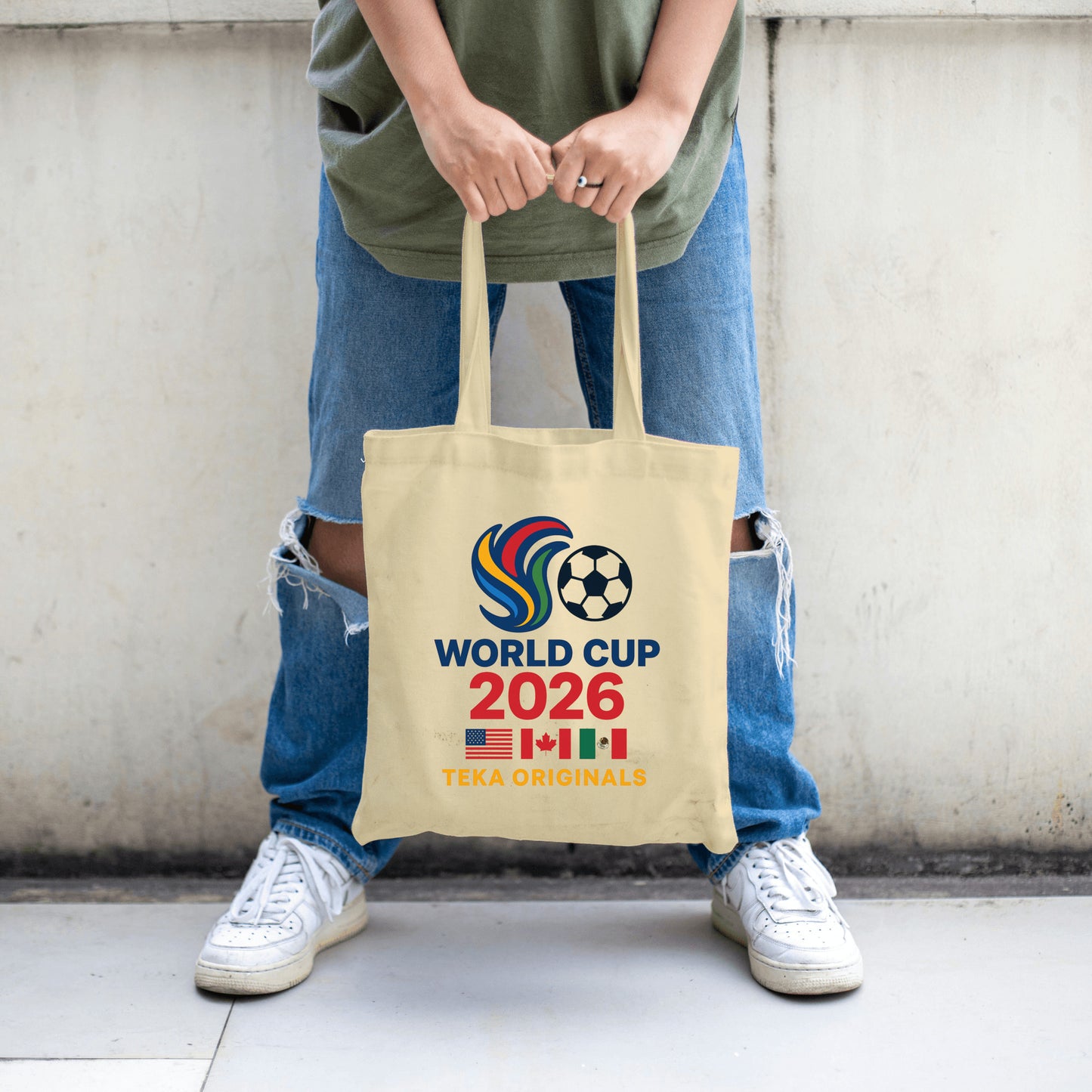 World Cup 2026 Trionda tote bag with official ball pattern design