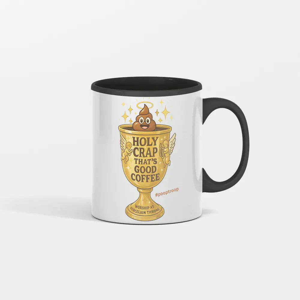 “Holy Crap That’s Good Coffee toilet mug – funny ceramic cup by Teka Originals”
