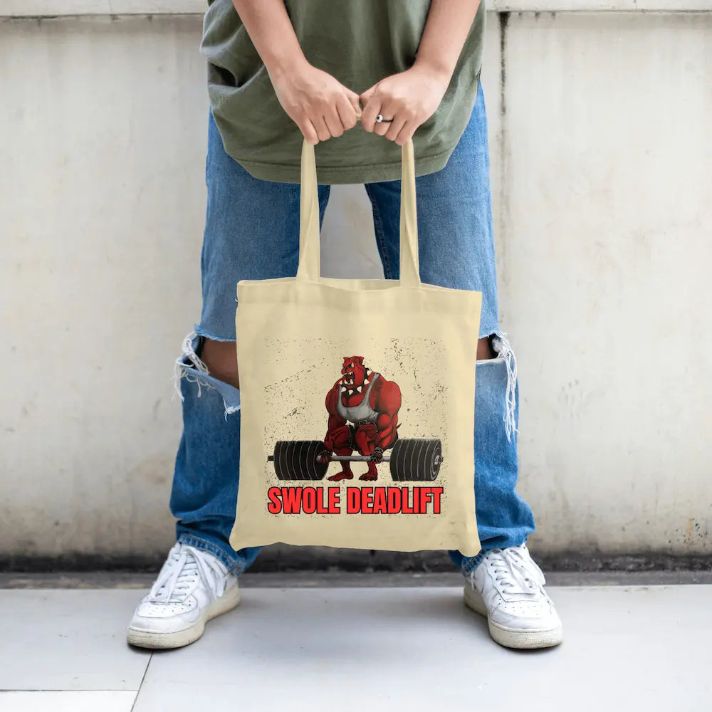 “Swole Patrol Tote Bag – Funny gym-inspired tote for lifters, fitness enthusiasts, and everyday use”