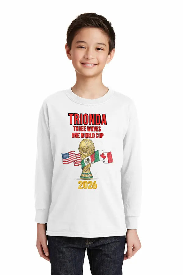 Trionda Three Waves kids long sleeve t shirt with minimalist wave symbol