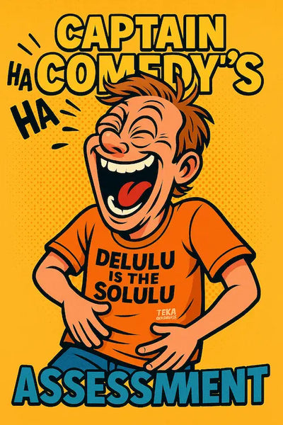 Comic-style artwork promoting funny shirts, mugs, plaques and posters.