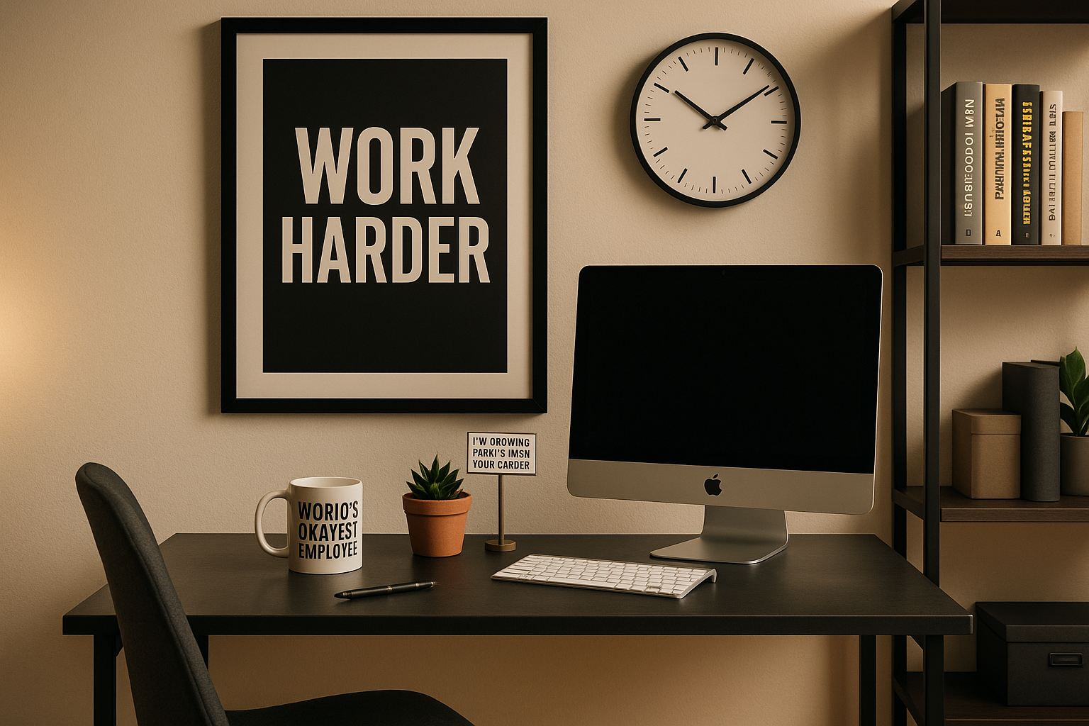“Sarcastic wall art for home office with coffee quote”