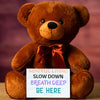 Teddy Bear Message Card – MINDFUL LIVING, SLOW DOWN plush reminder for mindfulness