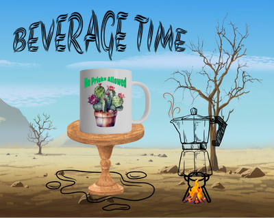 No Pricks Allowed mug – sarcastic cactus coffee cup