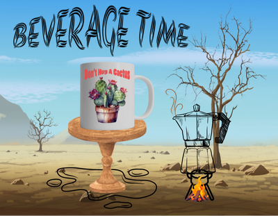 A Little Sharp Before Coffee mug with cactus graphic