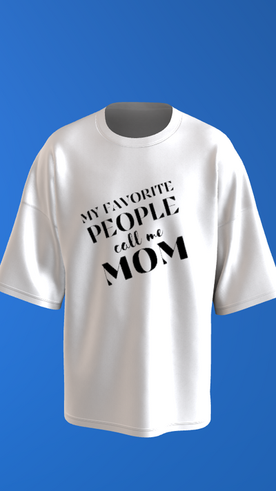 “My Favorite People Call Me Mom t‑shirt in cream with cozy handwritten script design”
