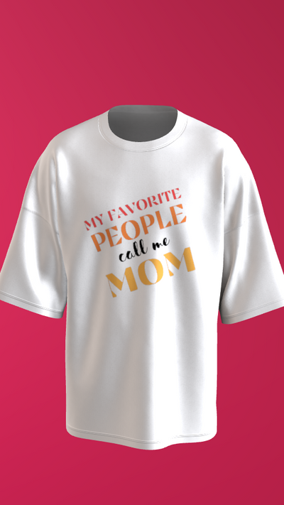 “My Favorite People Call Me Mom t‑shirt in charcoal with bold circular badge design”