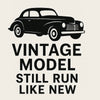 Vintage-inspired t-shirt with bold “Still Run Like New” slogan, celebrating age, humor, and durability with a classic design.