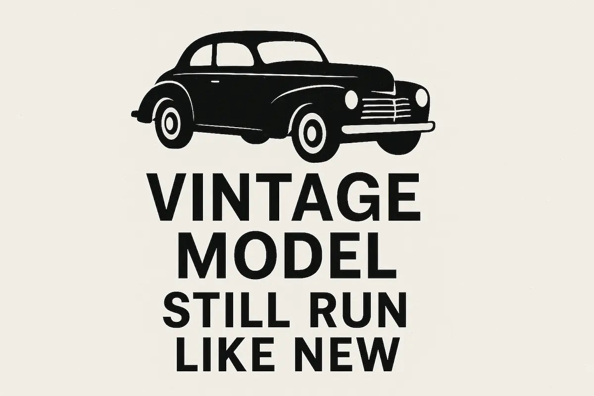 Vintage-inspired t-shirt with bold “Still Run Like New” slogan, celebrating age, humor, and durability with a classic design.