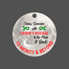 White awareness ribbon ornament reading “I KNOW SOMEONE WITH CROHN’S DISEASE” designed to support Crohn’s research and raise chronic illness awareness.