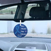 Blue ribbon ornament with “HER FIGHT OUR FIGHT” message to support colon cancer awareness and research funding.