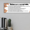 “You Know You’re an Old Fart When funny aging plaque hanging on a rustic wooden wall”
