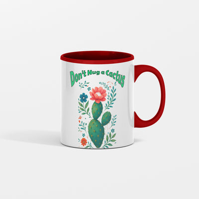 Spiky mood ceramic coffee mug with funny cactus quote

