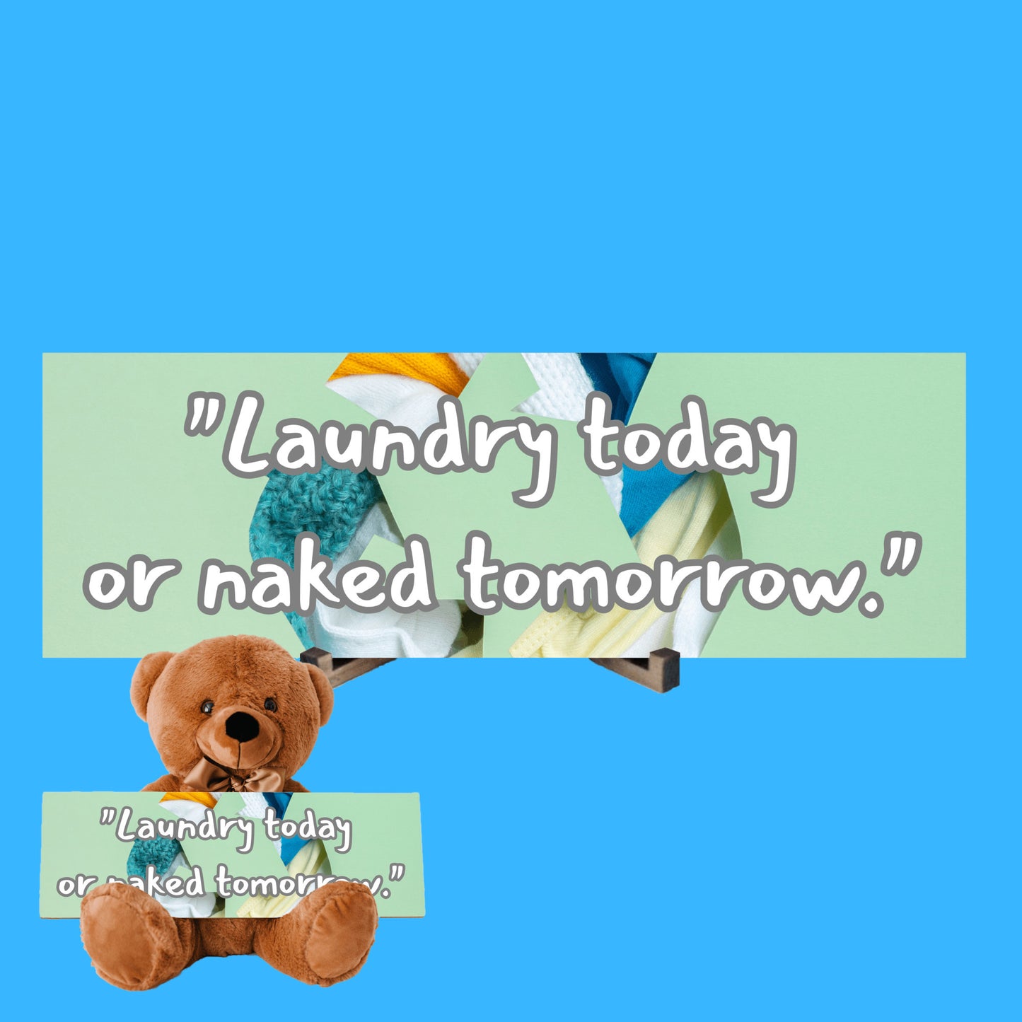 “Laundry Today or Naked Tomorrow sign – funny wooden laundry plaque by Teka Originals”