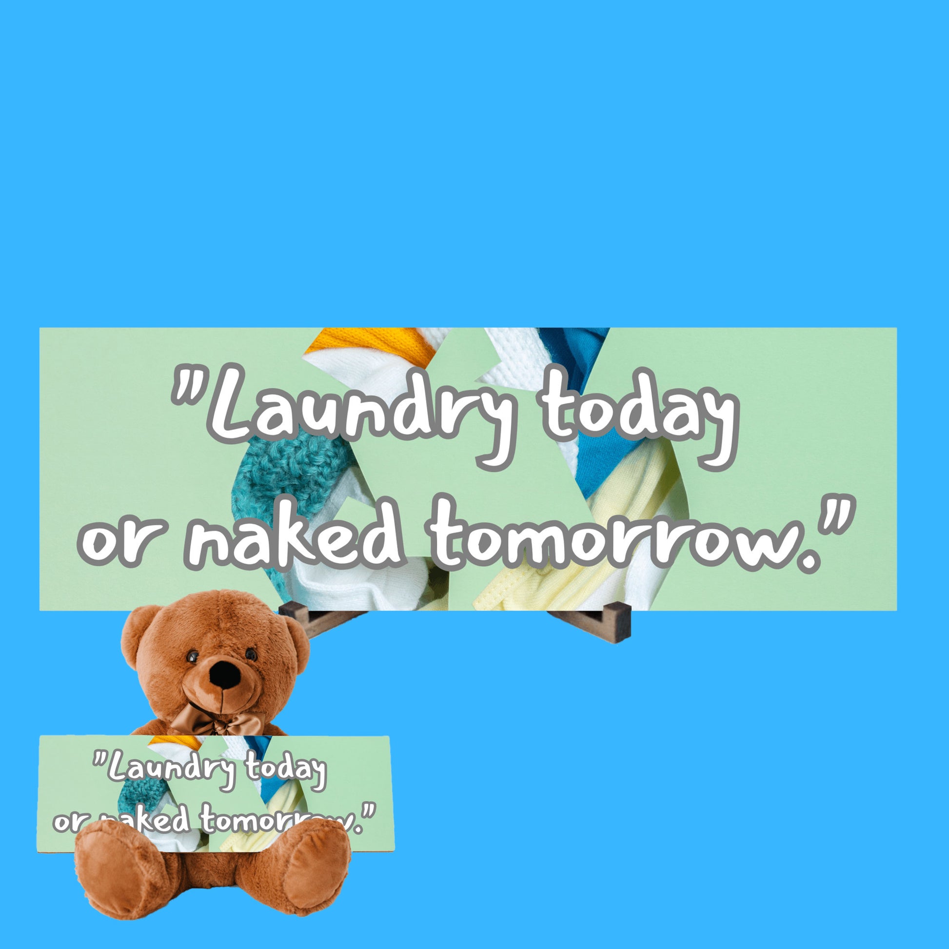 “Laundry Today or Naked Tomorrow sign – funny wooden laundry plaque by Teka Originals”