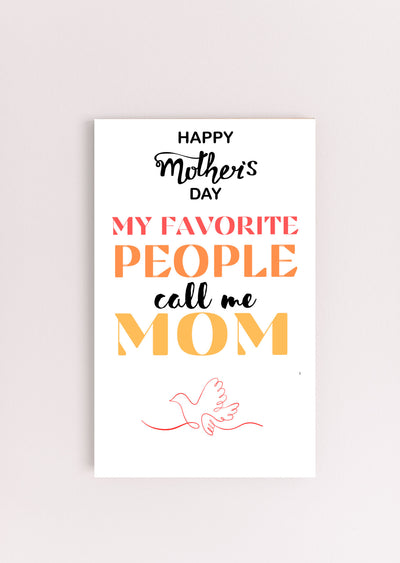 Wooden hanging plaque with “My Favorite People Call Me Mom” quote – rustic Mother’s Day gift for moms and grandmas.