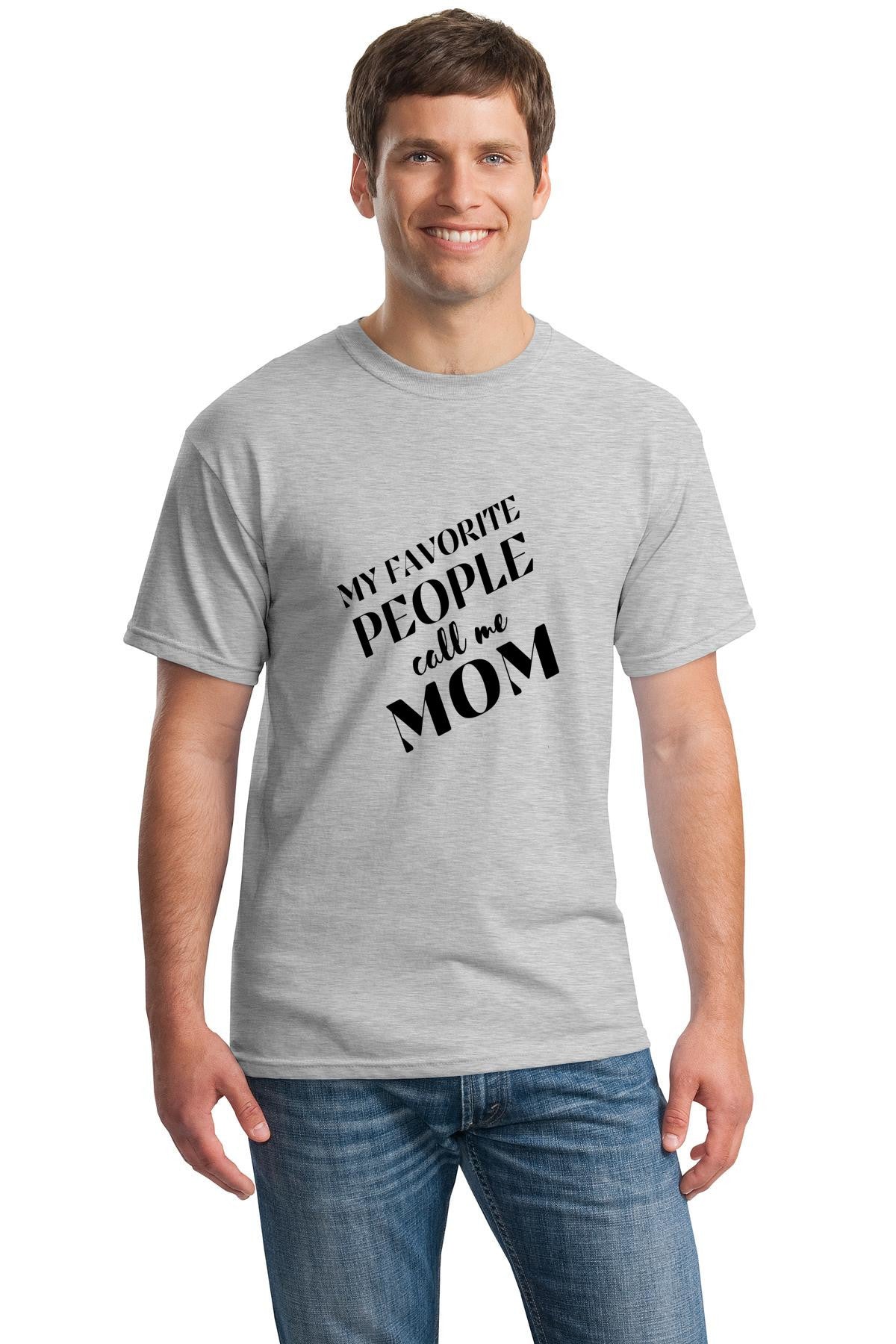 “My Favorite People Call Me Mom t‑shirt in cream with cozy handwritten script design”
