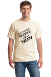 “My Favorite People Call Me Mom t‑shirt in cream with cozy handwritten script design”
