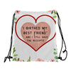 Funny drawstring bag for Mother’s Day – “I Birthed My Best Friend And I Still Have The Receipts” quote design for moms.