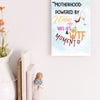Mother’s Day hanging plaque – “Motherhood Powered By Win, WiFi, & WTF Moments” funny wall décor for moms.
