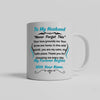 Romantic message plaque titled "To My Husband – My Steady Heartbeat" with a loving short poem and bold design style.