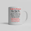 White ceramic mug with bold black text that reads “Should’ve Swiped Left – To My Ex-Husbands,” a funny and edgy gift for divorced women or best friends.