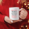 White ceramic mug with bold black text that reads “Should’ve Swiped Left – To My Ex-Husbands,” a funny and edgy gift for divorced women or best friends.