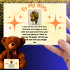 “Adorable plush teddy bear holding a heartfelt message card that reads ‘To My Wife’, designed as a sentimental gift for anniversaries, birthdays, or just because. Perfect for expressing love and appreciation.”