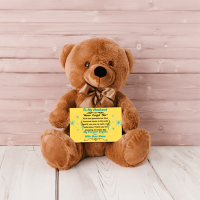 Romantic message plaque titled "To My Husband – My Steady Heartbeat" with a loving short poem and bold design style.