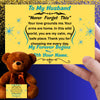 Romantic message plaque titled "To My Husband – My Steady Heartbeat" with a loving short poem and bold design style.