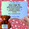 Poem plaque titled "To My Son – My Greatest Gift" featuring a strong, heartfelt message in a bold, comic-style design with warm background.