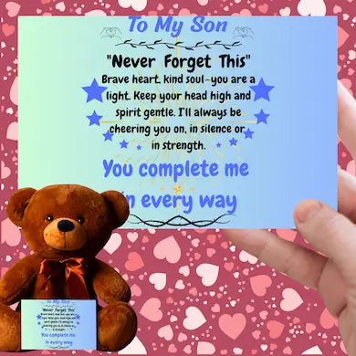 To My Son, Teddy Bear Message - Our Greatest Gift