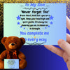 Poem plaque titled "To My Son – My Greatest Gift" featuring a strong, heartfelt message in a bold, comic-style design with warm background.