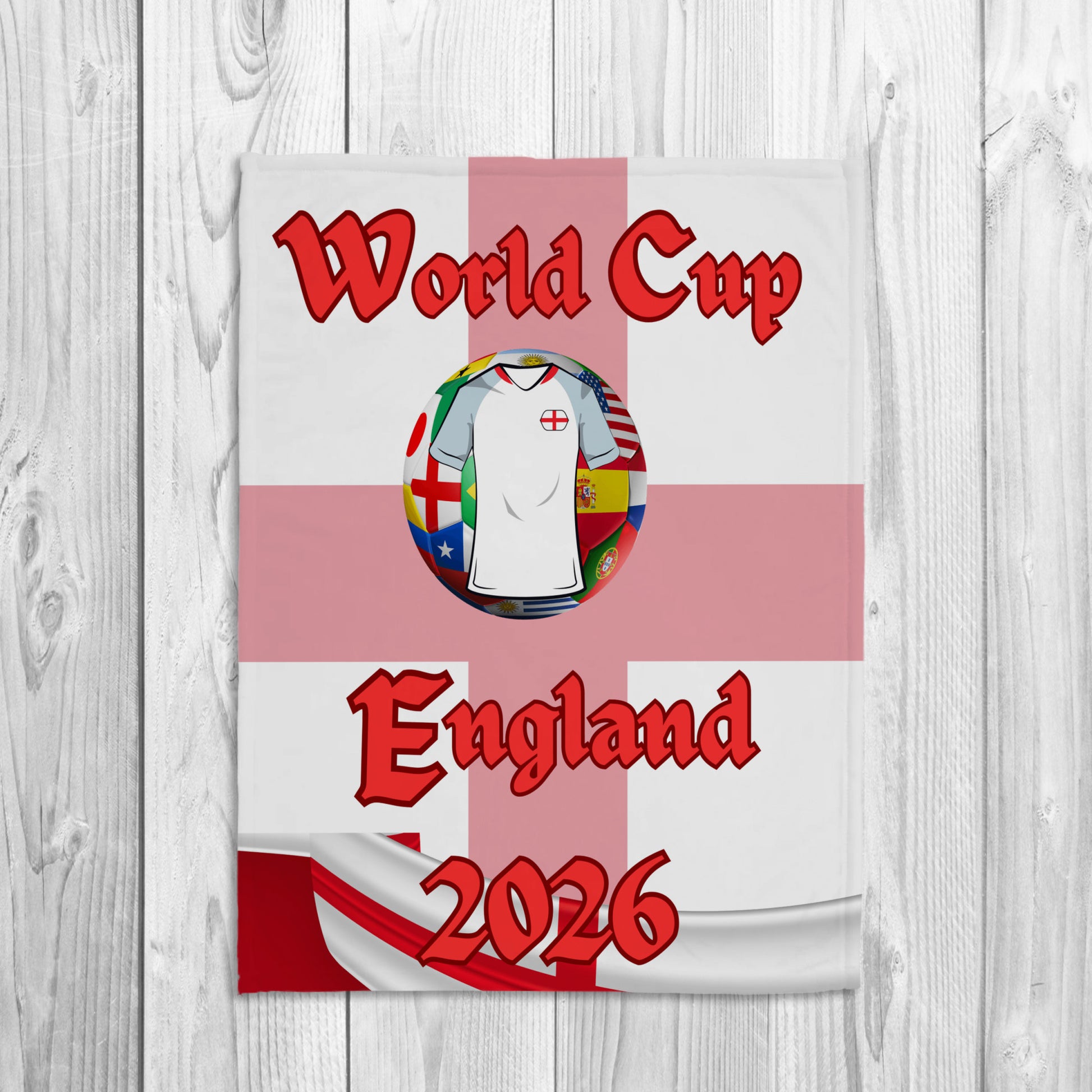"England football  blankets celebrating the top contenders  for World Cup 