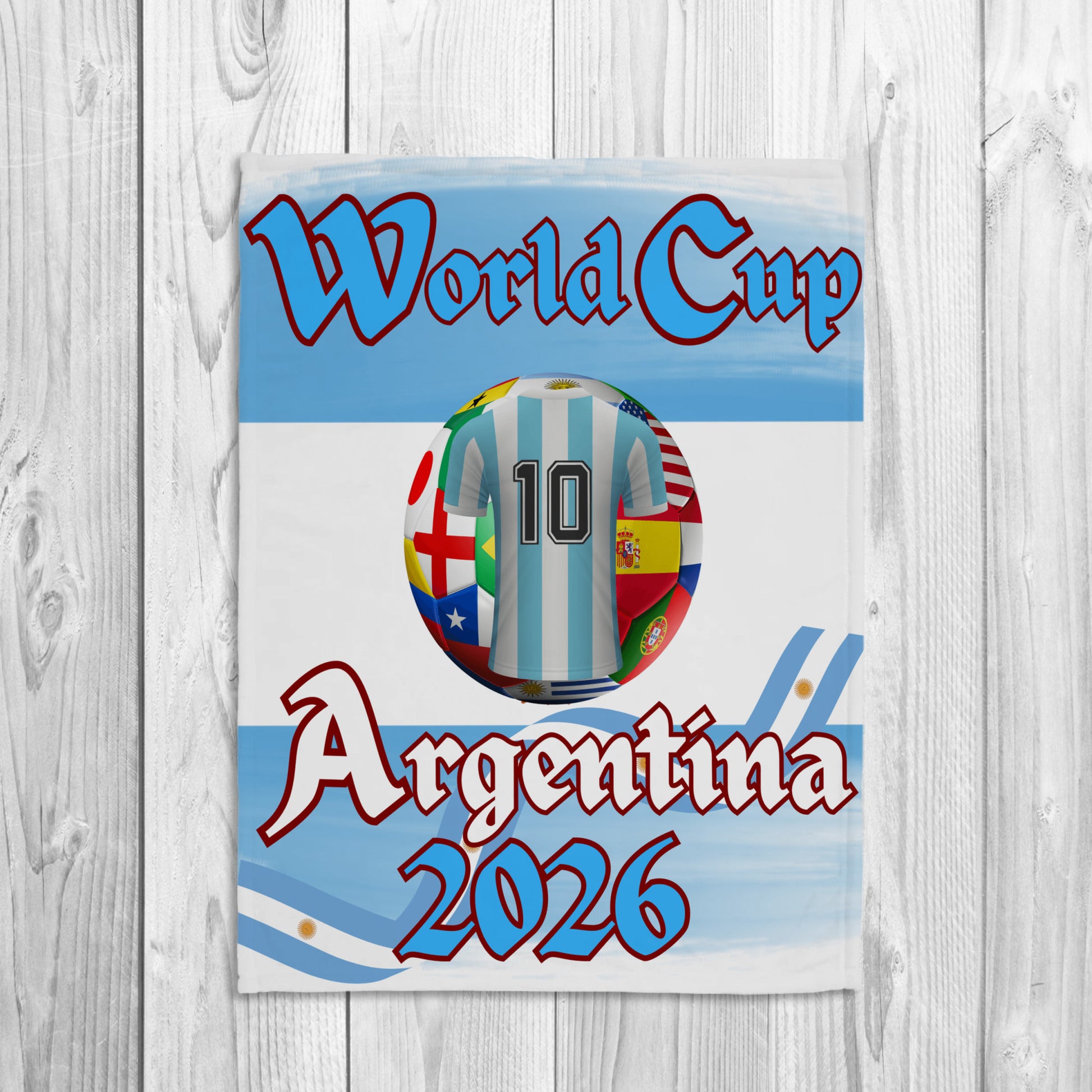 "Argentina fleece blankets celebrating  for World Cup 2026"