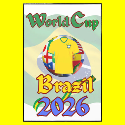 Brazil World Cup 2026 cartoon soccer artwork poster