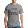 Sarcastic gym T-shirt with the phrase “I Don’t Care: What You Bench” in bold lettering, perfect for fitness lovers with a sense of humor.