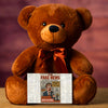 Soft plush teddy bear holding a sign that reads “Teddy Bears Tell the Truth – Not the Fake News,” a funny political and novelty gift.