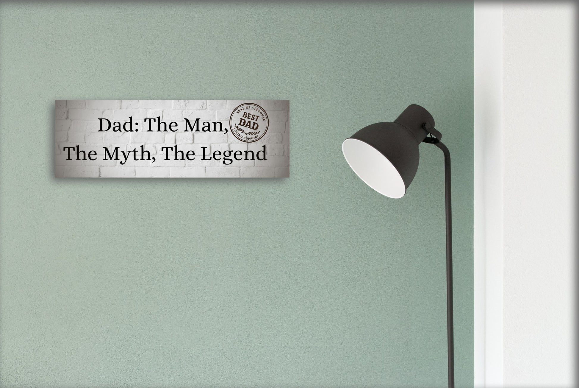 “Gift plaque for dad mounted in a man cave wall.”