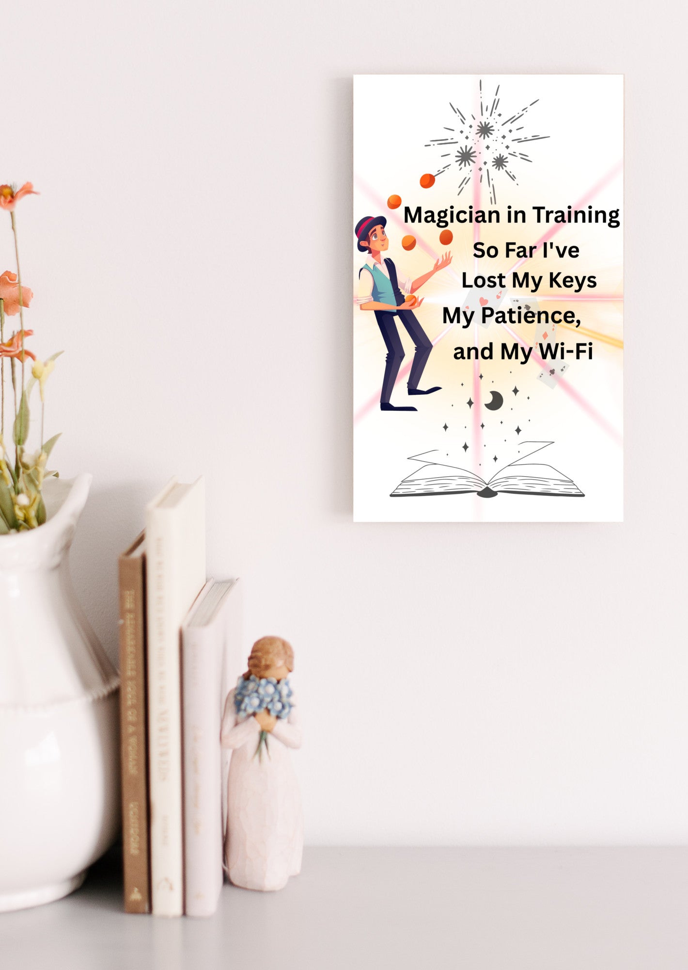  “Gift-wrapped funny plaque for magician lovers”