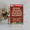 “CNN Blames Gas Prices on Astrological Misalignment satirical plaque on rustic wall”