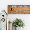 Funny motivational plaque that reads “Nothing kills you faster than fake positivity,” with bold typography and a modern, sarcastic design.