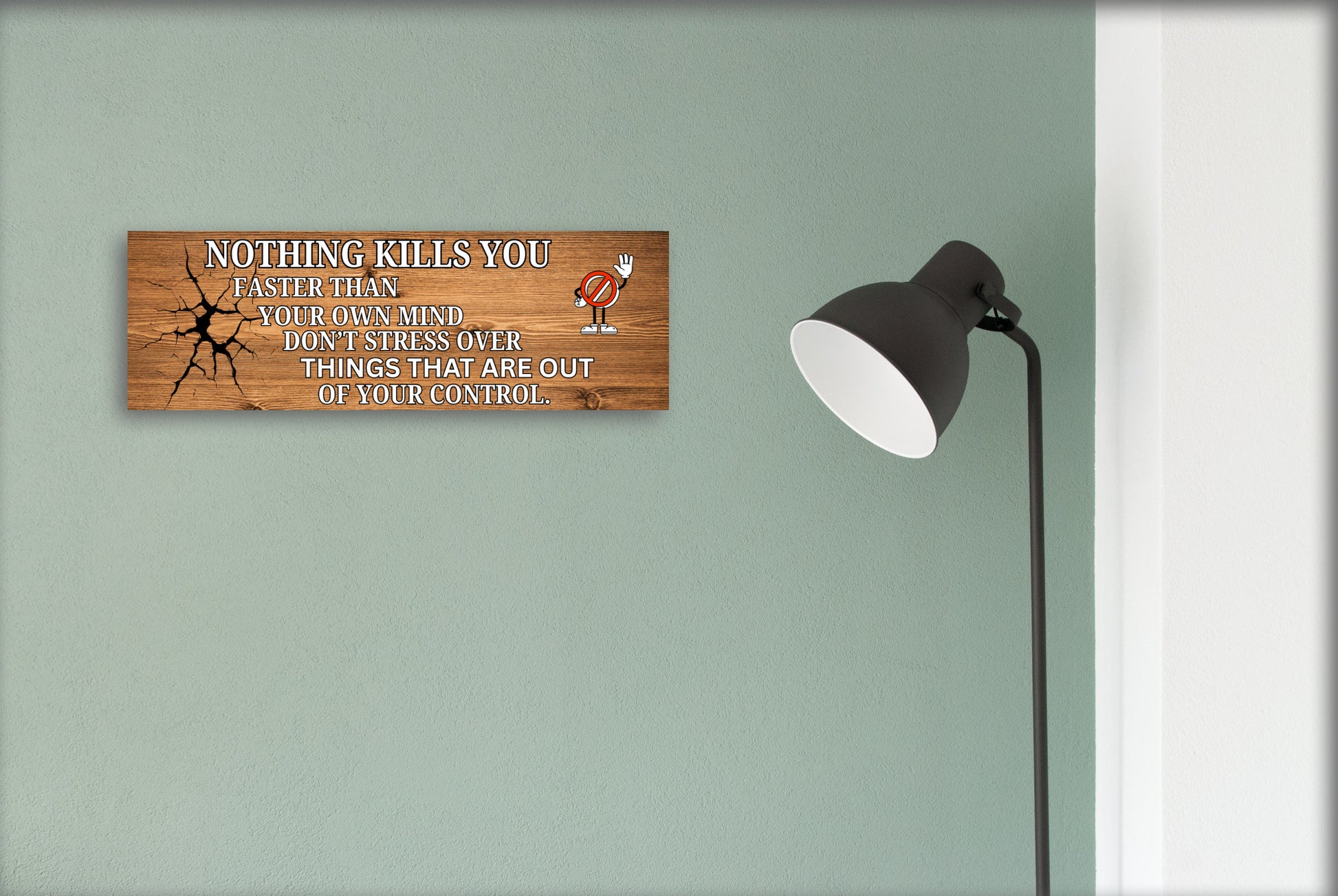 Funny motivational plaque that reads “Nothing kills you faster than fake positivity,” with bold typography and a modern, sarcastic design.