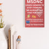 Funny political plaque with “Breaking Fake News – MSDNC” quote printed in bold on wooden sign