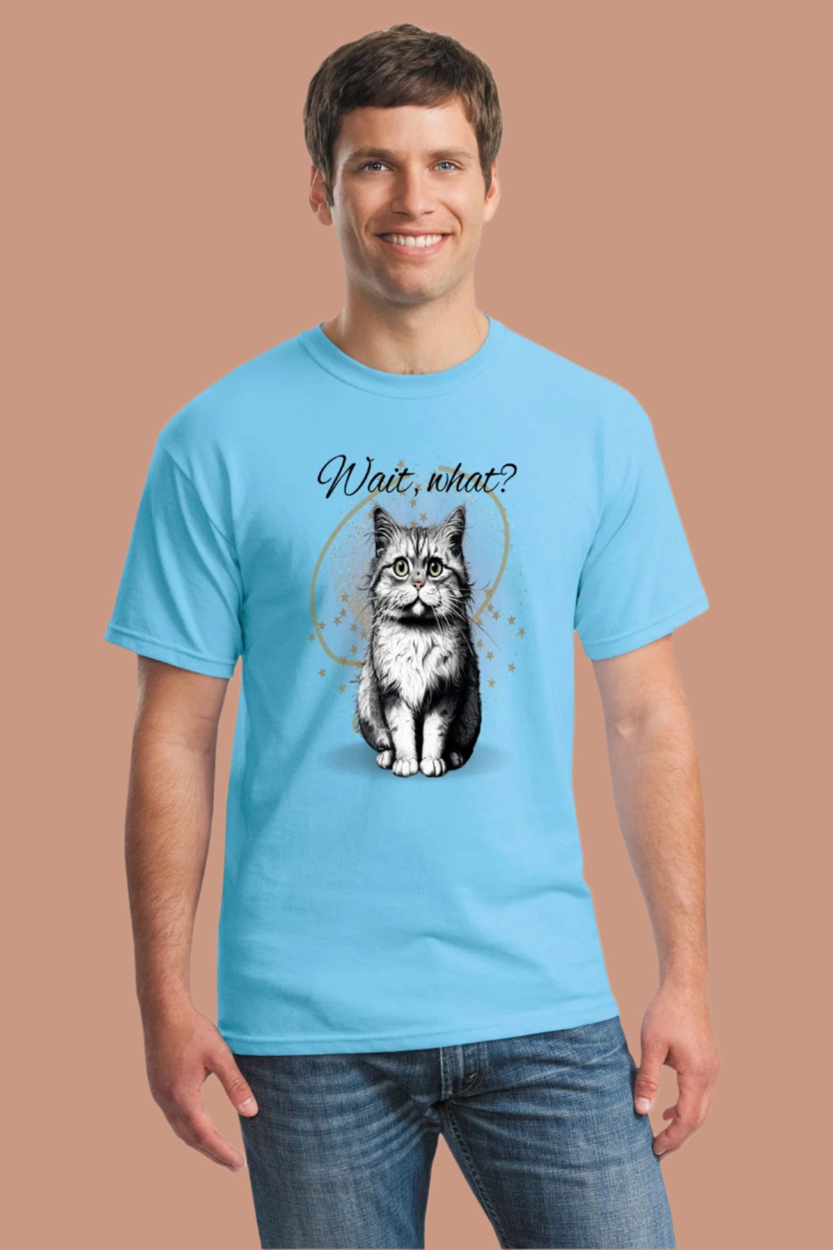 TopCat cartoon cat saying “Wait What?” on funny sarcastic T-shirt for cat lovers