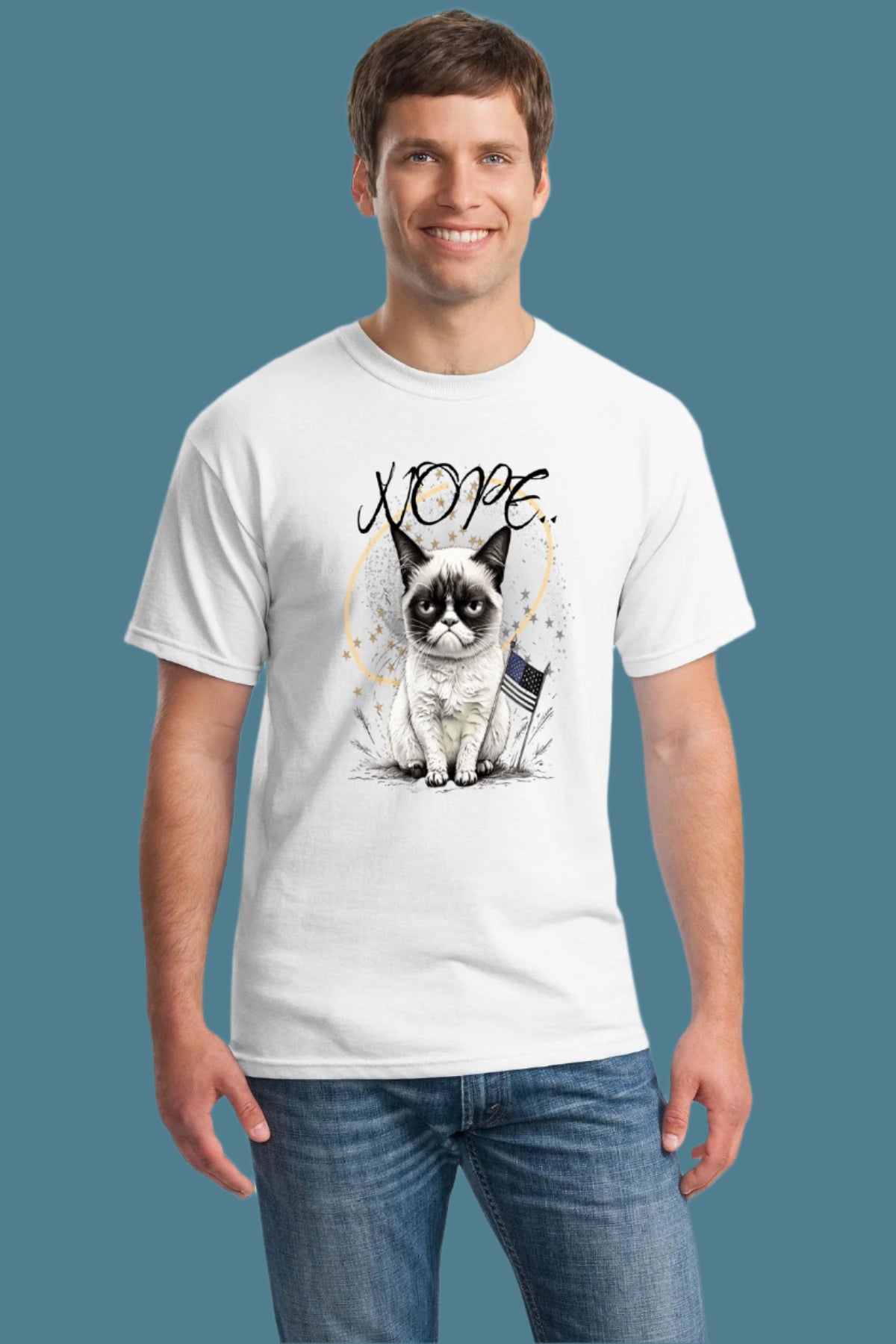 Top Cat Nope Tee – Funny Cat T-Shirt for Adults