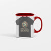 White ceramic mug featuring a bold graphic that mimics a classic World Cup soccer T-shirt—text reads “World Cup Tee on a Mug” with sporty accents.
